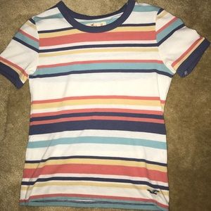 Hollister Striped Baseball T- Shirt